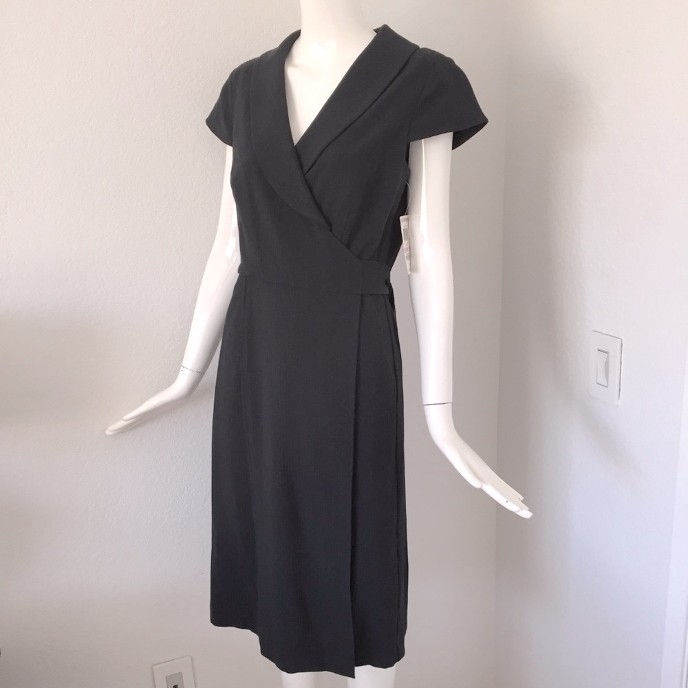 Alfani gray shawl collar wrap dress
